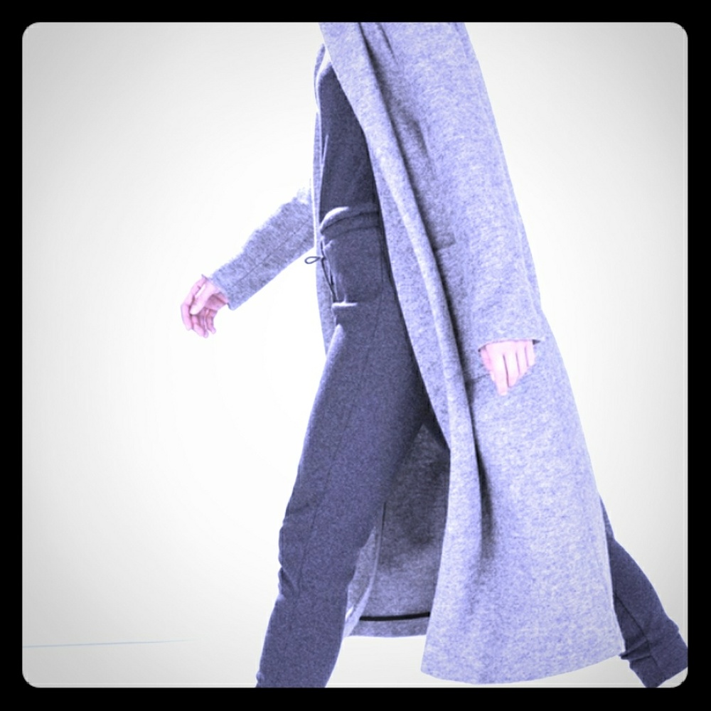 Zara Basic Grey Wool Long Coat - image 1